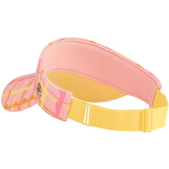 PUMA X Dani Dazey Women's Golf Visor Pink Fruit Adjustable All Over Plaid Print - Picture 3 of 9